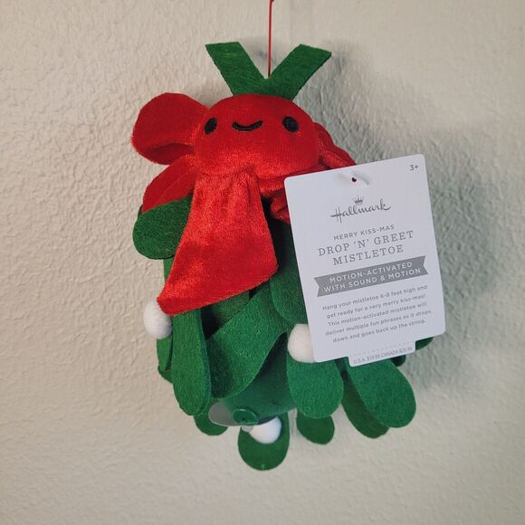 NEW Hallmark Talking Mistletoe MERRY KISS MAS Drop N GREET Sound & Motion Plush - Picture 8 of 14
